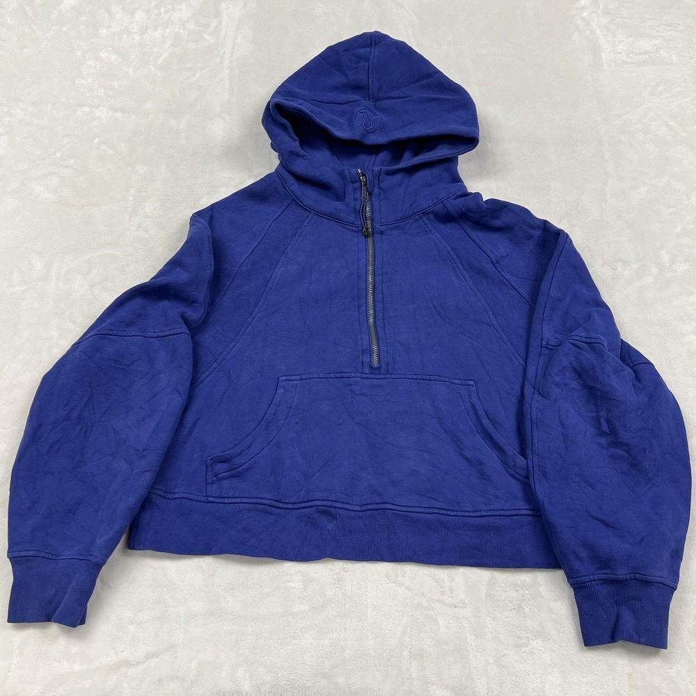 Lululemon Scuba Half Zip Hoodie Womens M/L Blue Oversized Fleece Pullover